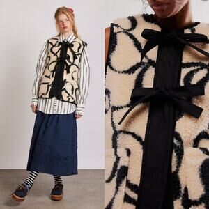 Women's Black and Cream Vest